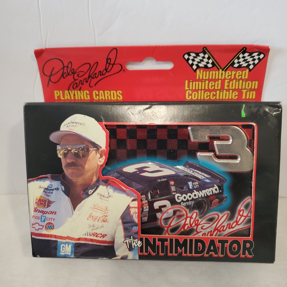 Nascar The Intimidator Playing Cards Tin - Red, Black, White, Silver